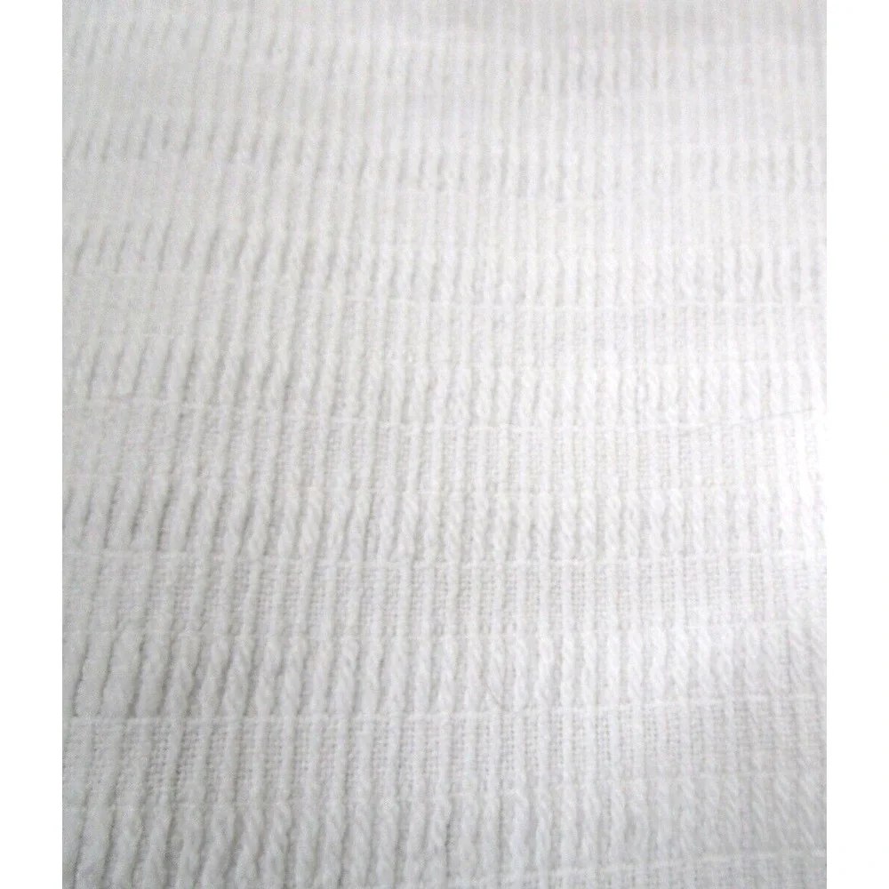 West Elm Solid White Soft Cotton Knit Full/Queen Blanket 80